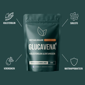 Glucavena, Beetaglukaani kolesterolin alentamiseen 450 g, maitohappobakteeriseos, suolisto, verensokeri, integratoridirecthub.com