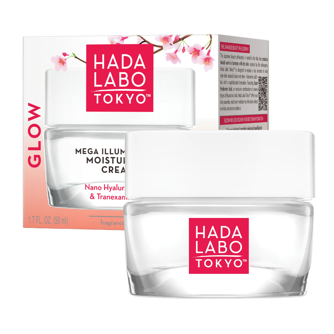 Hada Labo Tokyo GLOW Mega Illuminating Moisturizer Cream, kasvovoide, kauneus, j-beauty, japanilainen kosmetiikka, kirkastava, kosteuttava, integratoridirecthub.com