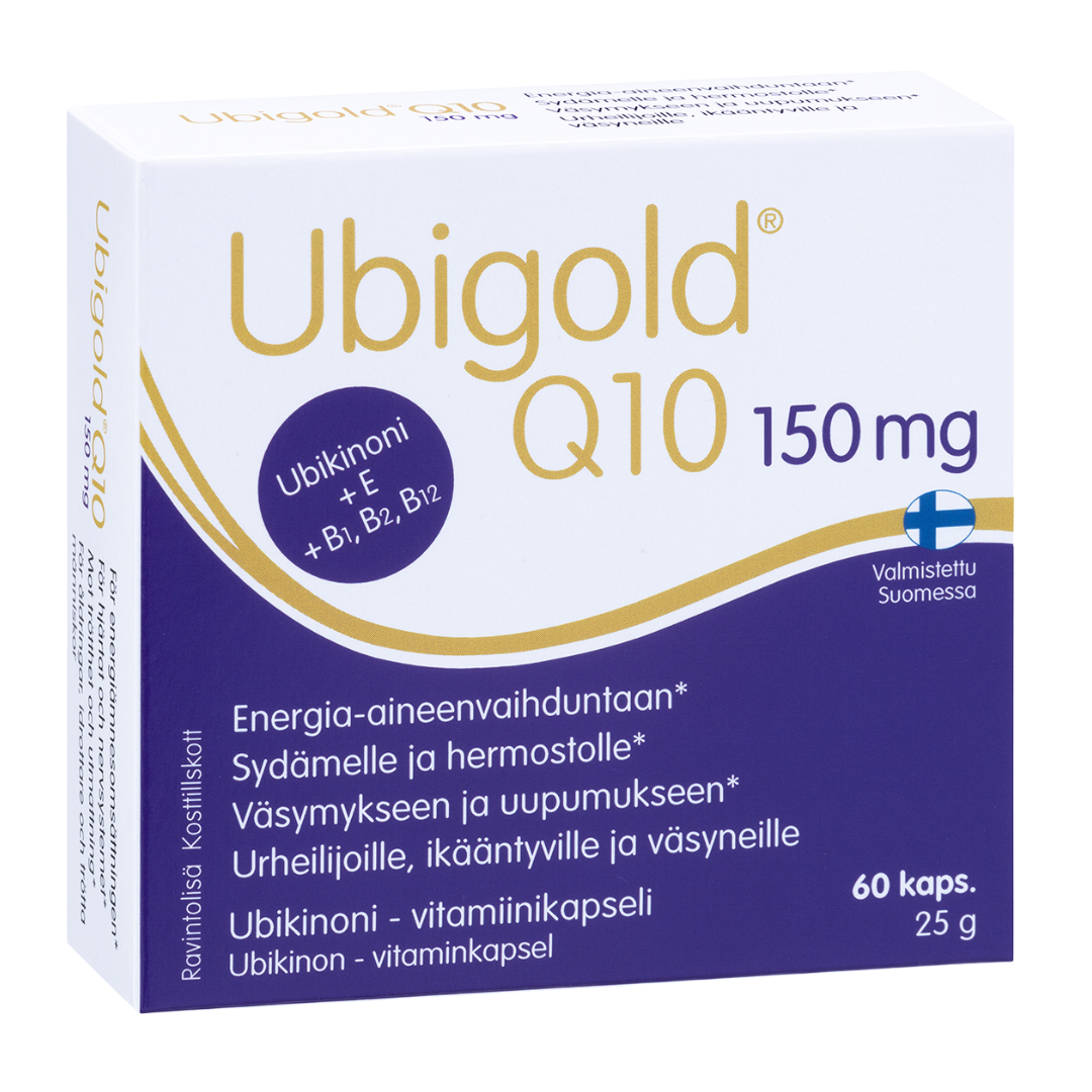 Ubigold Q10 150 mg - Ubikinoni-vitamiinikapseli 60 kaps. - integratoridirecthub.com
