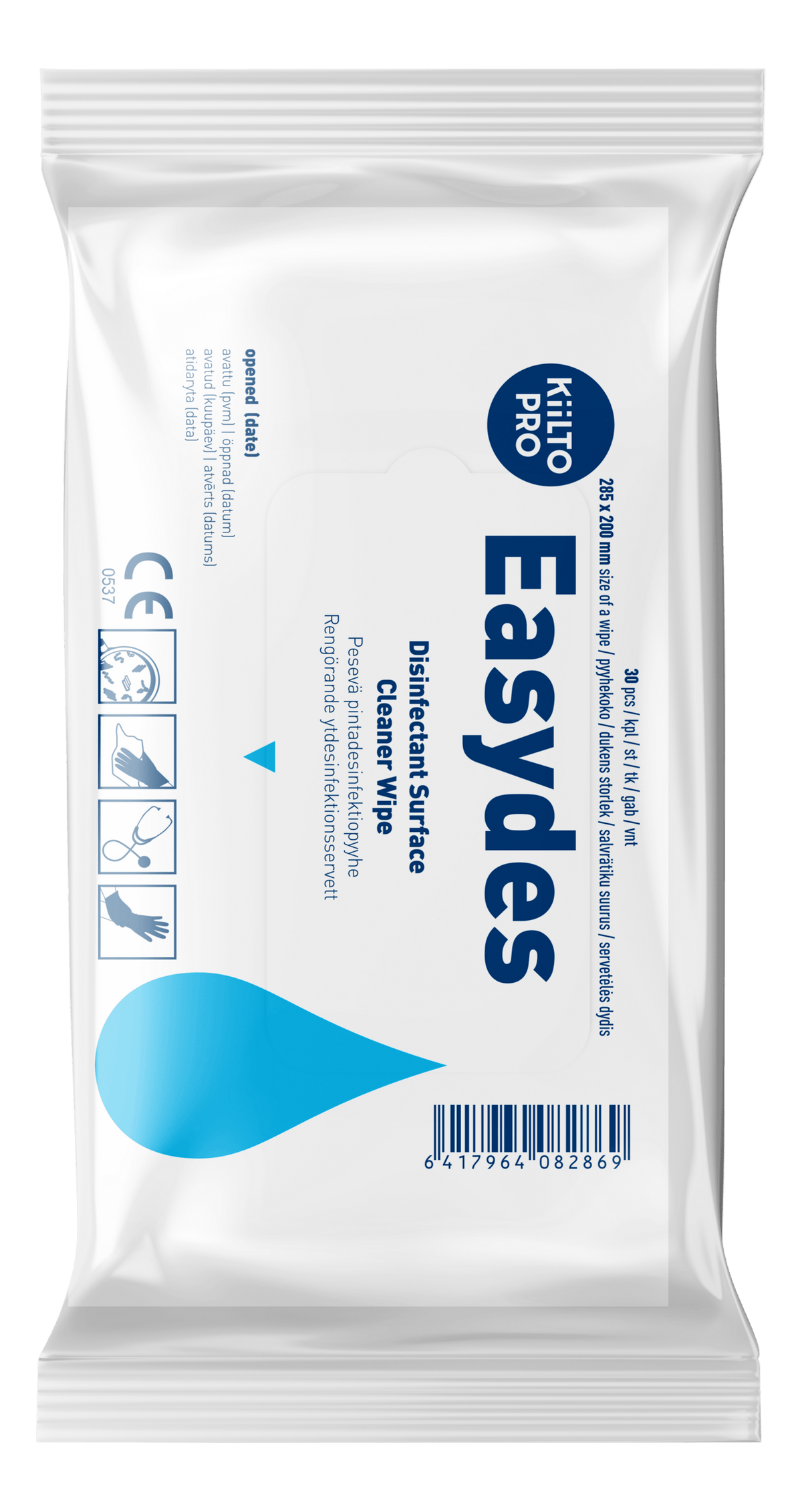 Kiilto Pro Easydes Cleaner Wipe - Desinfektiopyyhe 30 kpl - integratoridirecthub.com