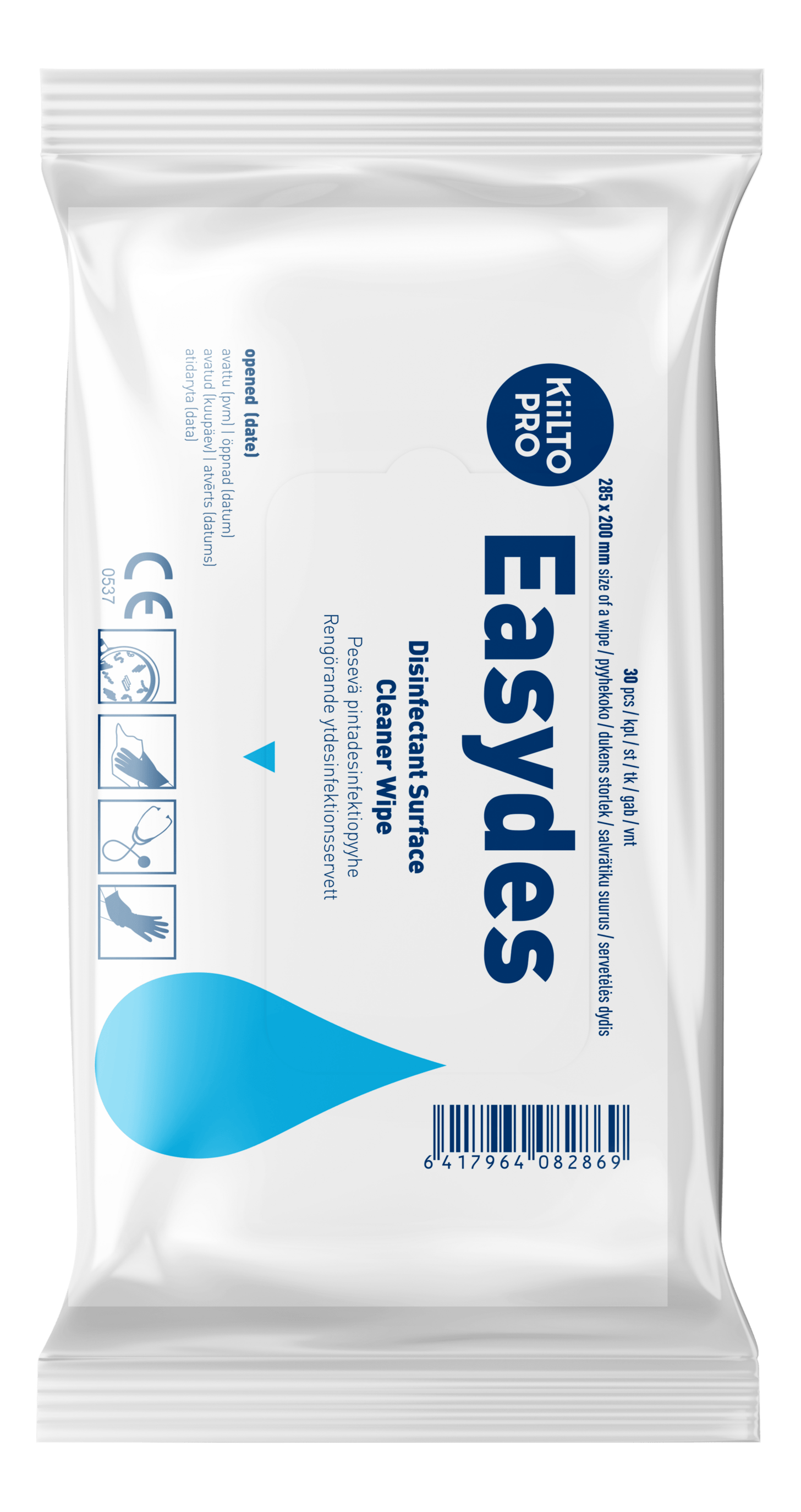 Kiilto Pro Easydes Cleaner Wipe - Desinfektiopyyhe 30 kpl - integratoridirecthub.com