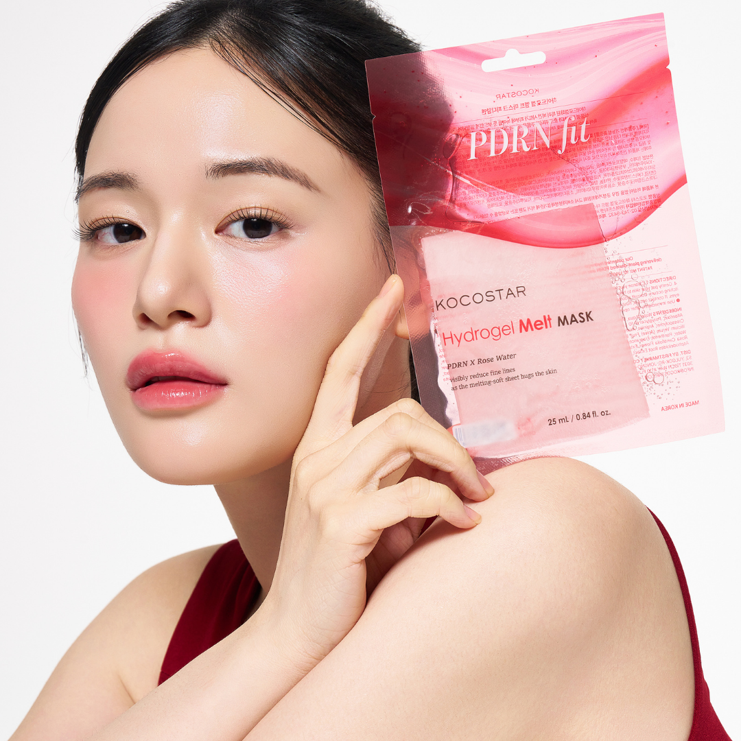 KOCOSTAR Hydrogel Melt Mask PDRN Fit -kasvonaamio jättää ihon elinvoimaiseksi ja kimmoisaksi.