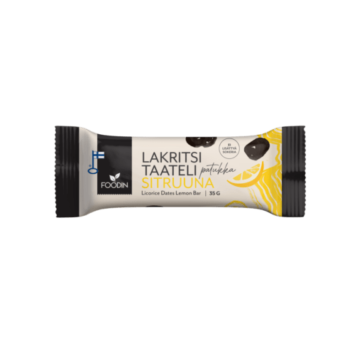 Foodin Lakritsitaatelipatukka Sitruuna 35 g - integratoridirecthub.com