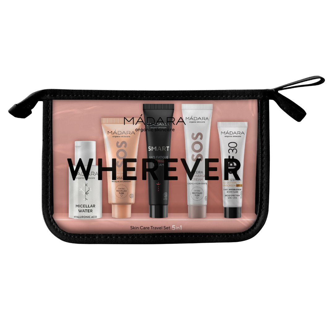 Madara Wherever Skin Care Travel Set 5 in 1, Matkasetti, ihonhoito, kauneus, integratoridirecthub.com