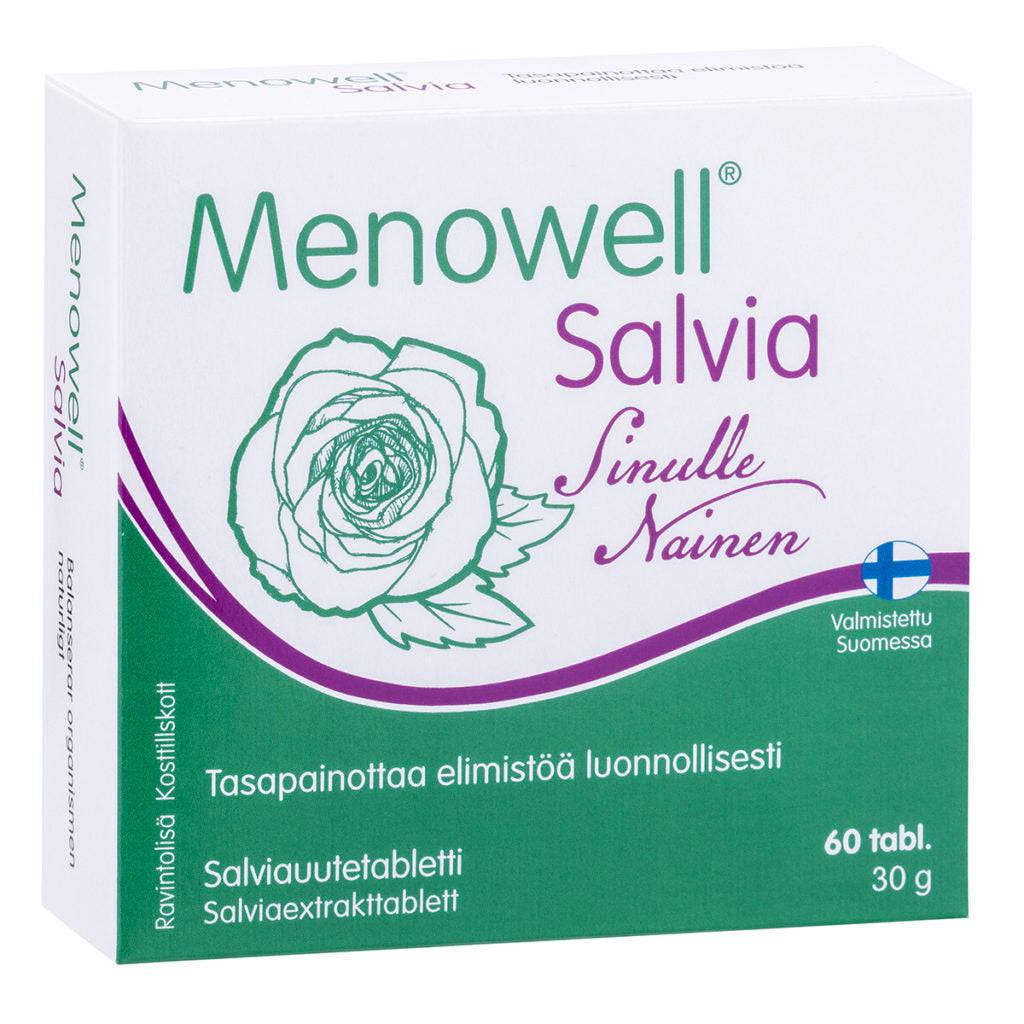 Menowell Salvia - Salviauutetabletti 60 tabl. - integratoridirecthub.com