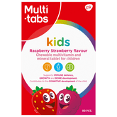 Multi-tabs Kids Vadelma-mansikka Monivitamiini 90 purutablettia - integratoridirecthub.com