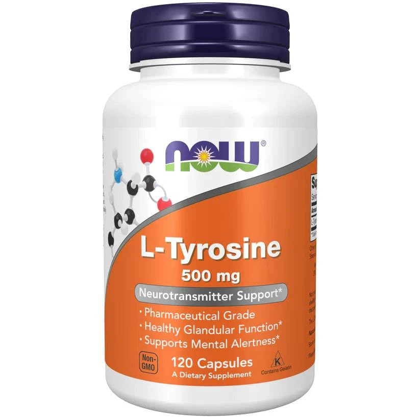 Now Foods L-Tyrosine 500 mg - tyrosiini 120 kaps. - integratoridirecthub.com