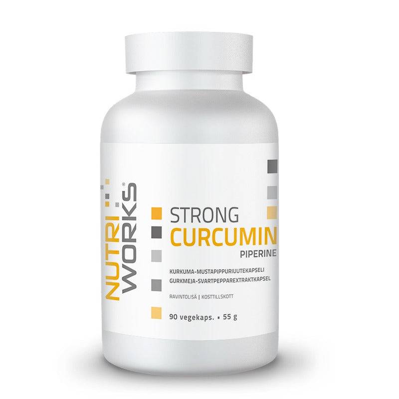 Nutri Works Strong Curcumin + Piperine - Kurkuma-mustapippuriuute 90 kaps. - integratoridirecthub.com