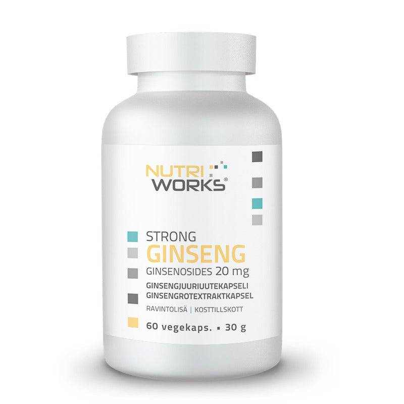 Nutri Works Strong Ginseng - Ginsengjuuriuutekapseli 60 kaps. - integratoridirecthub.com