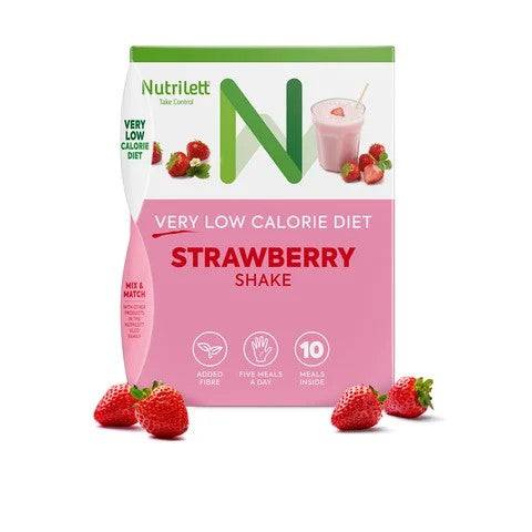 Nutrilett VLCD Strawberry Shake - Mansikanmakuinen pirtelö 10 annospussia - integratoridirecthub.com