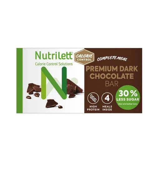 Nutrilett Premium Dark Chocolate Bar - Tummasuklaa patukka 4 kpl - Päiväys 03/2025 - integratoridirecthub.com
