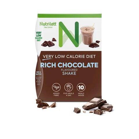 Nutrilett VLCD Rich Chocolate Shake - Suklaanmakuinen pirtelö 10 annospussia - integratoridirecthub.com