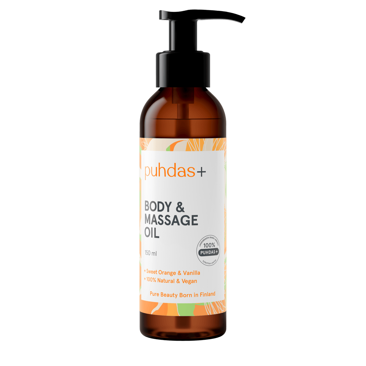Puhdas+ Body & Massage Oil - Vartalo & Hierontaöljy appelsiini ja vanilja 150 ml - integratoridirecthub.com