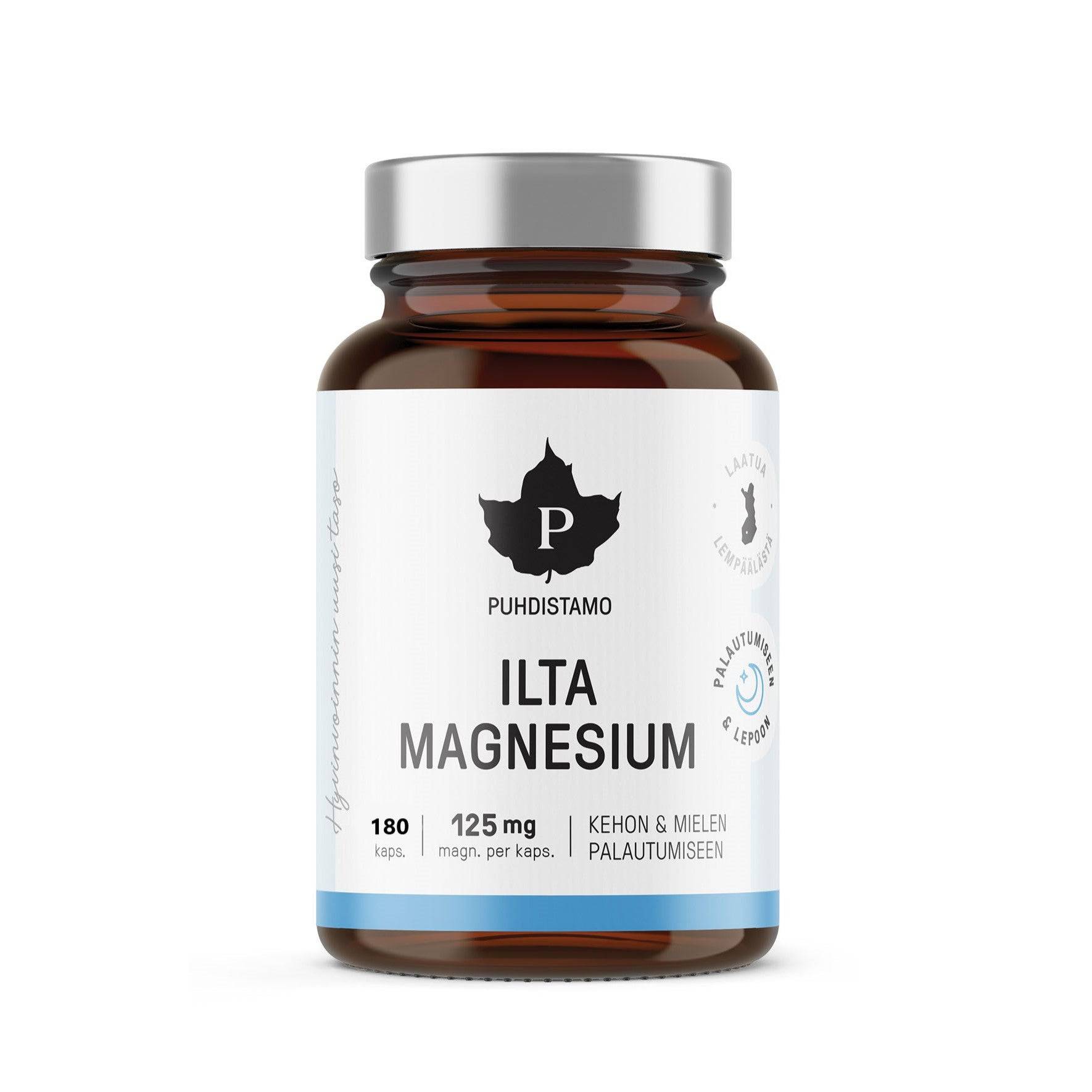 Puhdistamo Ilta Magnesium 125 mg SÄÄSTÖPAKKAUS - 180 kaps. - integratoridirecthub.com