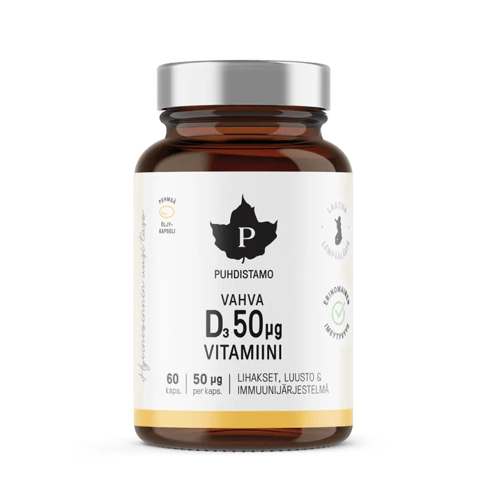 Puhdistamo Vahva D-vitamiini 50 µg 60 kaps. - Huom. Päiväys 12/2024 - integratoridirecthub.com