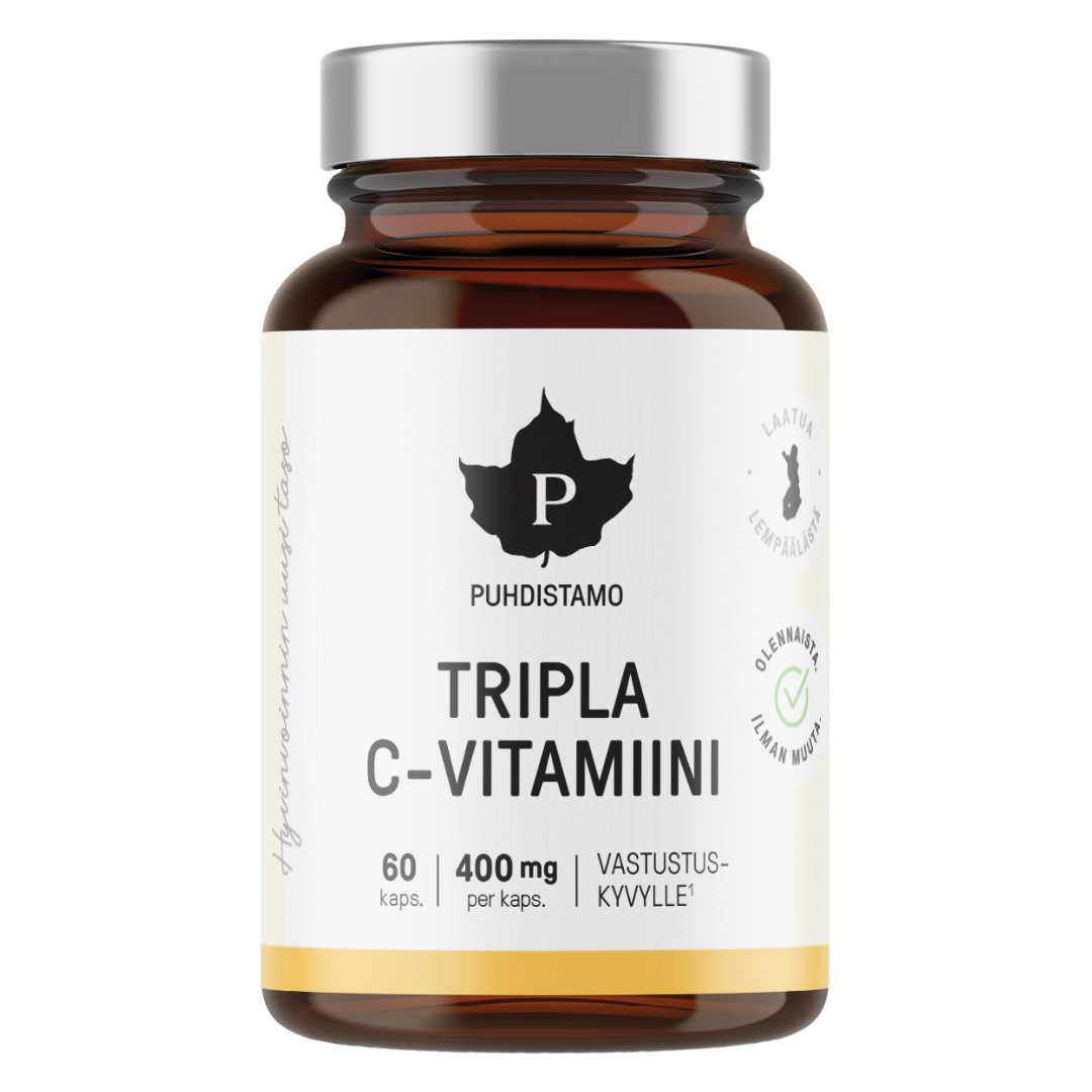 Puhdistamo Tripla C-Vitamiini 400 mg, 60 kaps., vastustuskyky, integratoridirecthub.com