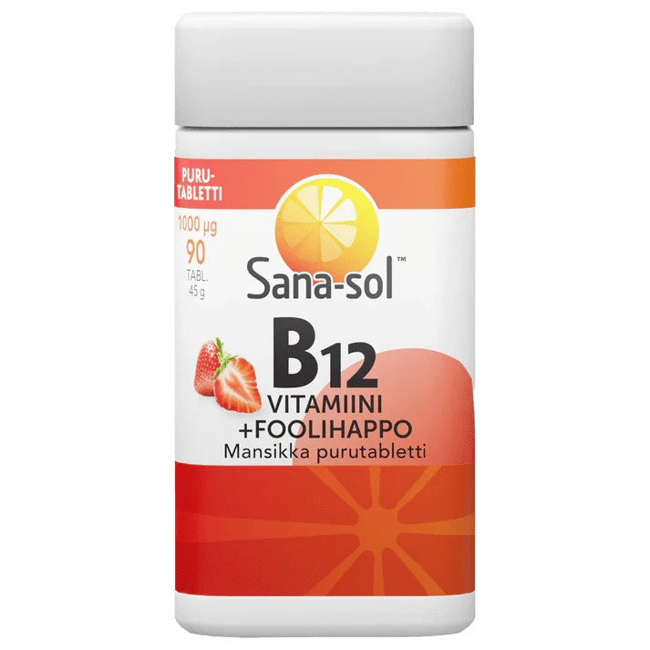 Sana-sol B12-Vitamiini 1000 µg + Foolihappo  90 tabl. - integratoridirecthub.com
