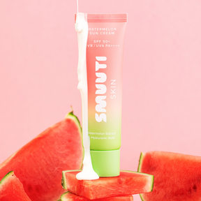 Smuuti Skin Watermelon Sun Cream SPF50+ PA++++ - Aurinkovoide 50 ml aurinkorasva vesimeloni koostumus fiiliskuva integratoridirecthub.com