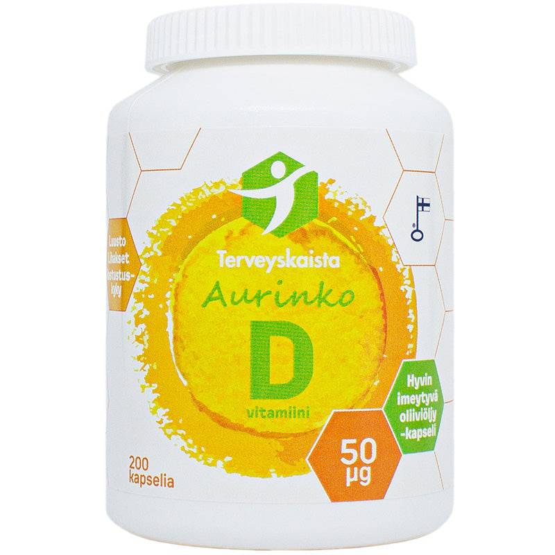 Terveyskaista Aurinko D 50 µg 200 kaps. - integratoridirecthub.com