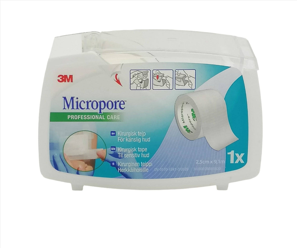 Micropore Kirurginteippi Valkoinen 1 x 2,5 cm x 9,1 m - integratoridirecthub.com