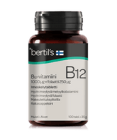 Bertil's Vitamin B12-vitamiini 1000 µg + folaatti 250 µg - maku: raikas appelsiini 100 tabl. - integratoridirecthub.com