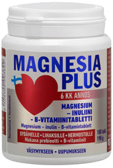 Magnesia Plus 350 mg - Magnesium - Inuliini -B- vitamiinitabletti 180 tabl. - integratoridirecthub.com