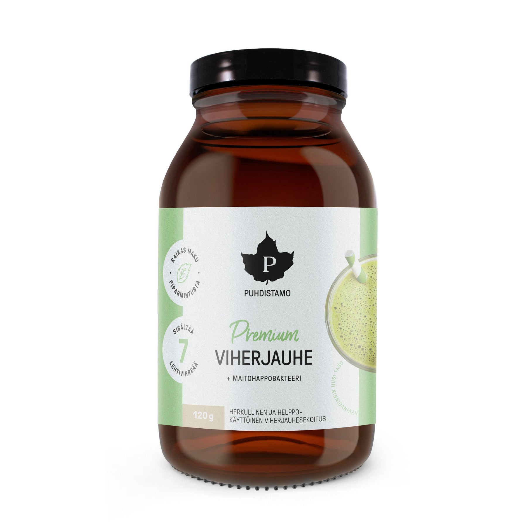 Puhdistamo Premium Viherjauhe + Maitohappobakteeri 120 g - integratoridirecthub.com