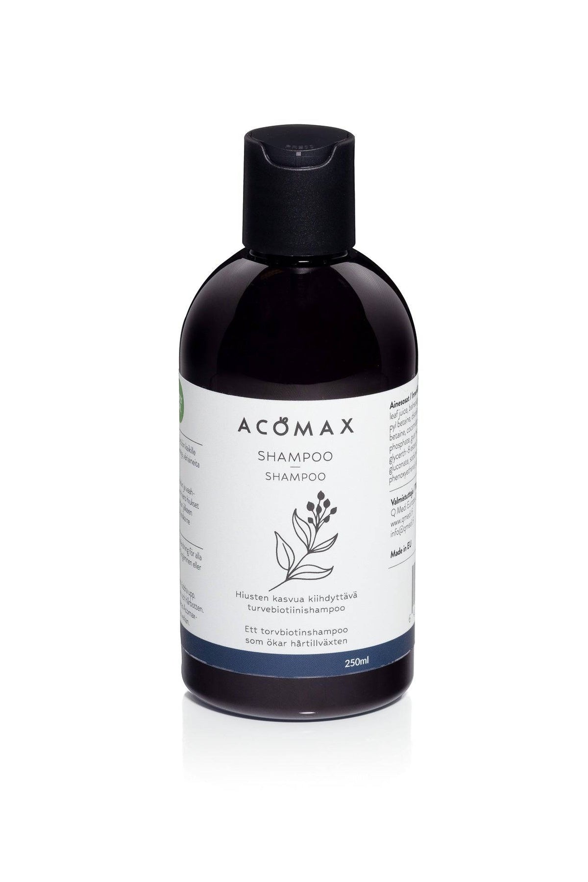 Acomax Shampoo - Hiusten kasvua kiihdyttävä turvebiotiinishampoo 250 ml - integratoridirecthub.com