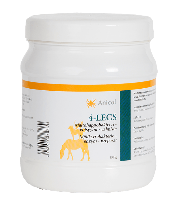 Anicol 4-Legs maitohappobakteeri 450 g - koirille, kissoille ja hevosille - integratoridirecthub.com