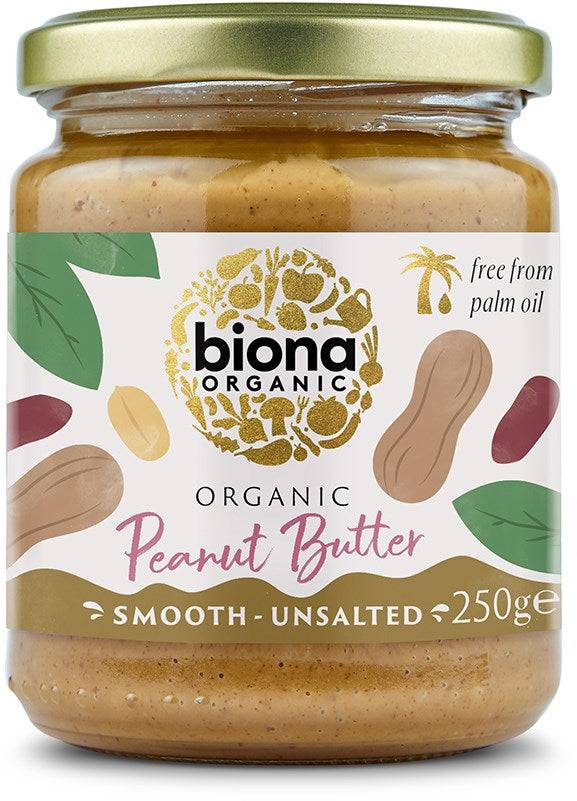 Biona Organic Smooth Unsalted Peanut Butter - Suolaton Maapähkinävoi 250 g - integratoridirecthub.com