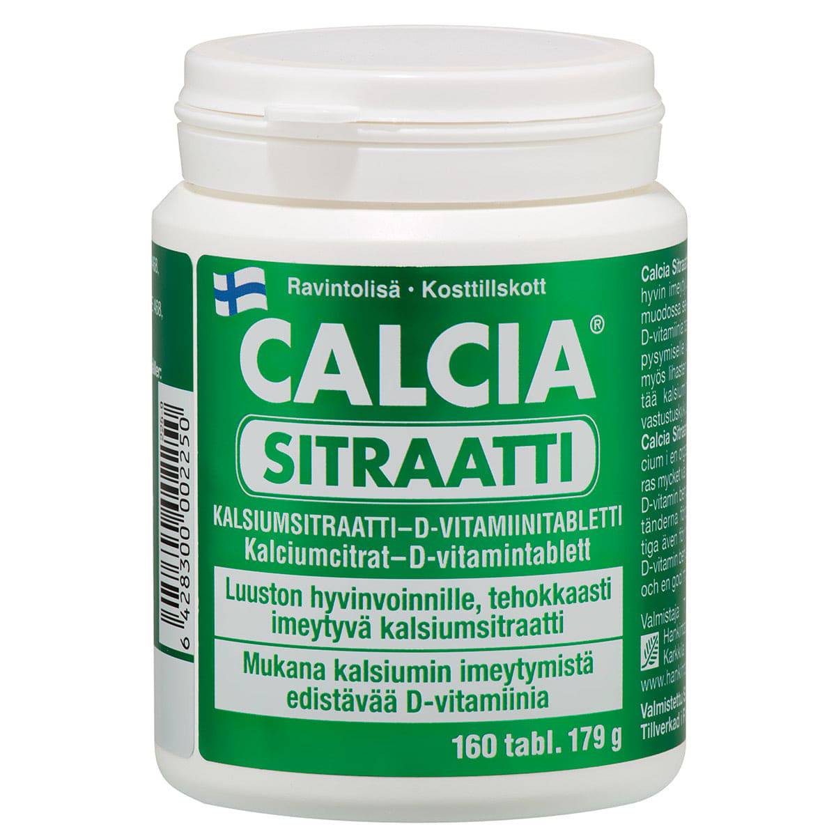Calcia Sitraatti - Kalsiumsitraatti-D-vitamiinitabletti 160 tabl. - integratoridirecthub.com