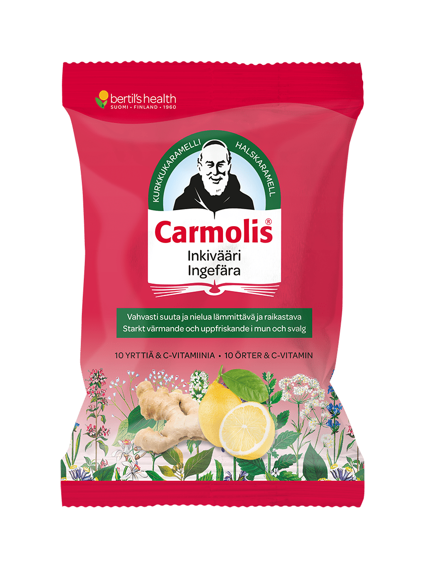 Carmolis Inkivääri Kurkkukaramelli 75 g - integratoridirecthub.com