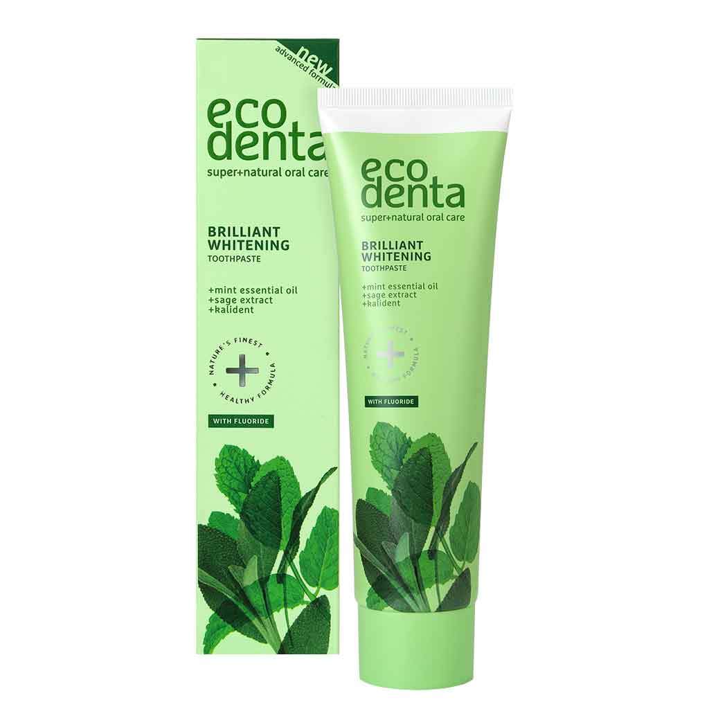 Ecodenta Brilliant Whitening Toothpaste - valkaiseva hammastahna mintunmakuinen - poistuu - integratoridirecthub.com