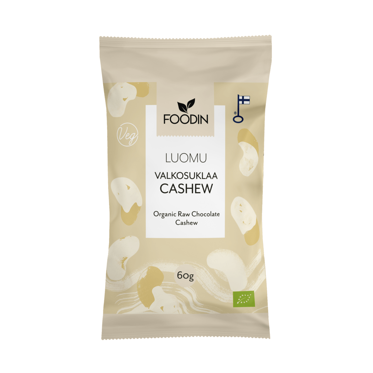 Foodin Valkosuklaa Cashew Luomu 60 g - integratoridirecthub.com