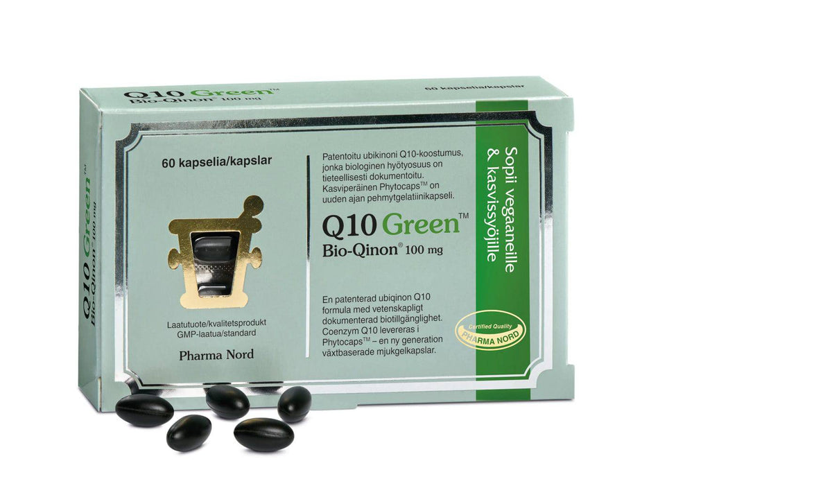 Pharma Nord Q10 Green Bio-Qinon 100 mg - Ubikinonikapselit 60 kaps. - integratoridirecthub.com