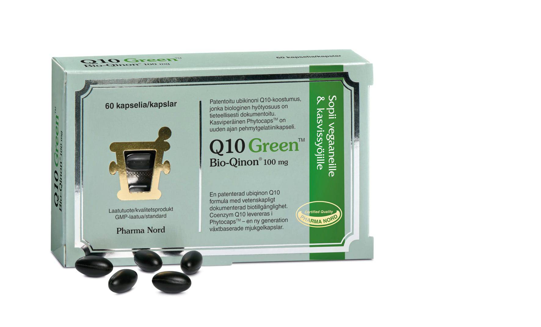 Pharma Nord Q10 Green Bio-Qinon 100 mg - Ubikinonikapselit 60 kaps. - integratoridirecthub.com