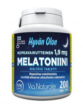 Hyvän Olon Nopeavaikutteinen Melatoniini 1,9 mg 200 tabl. - integratoridirecthub.com