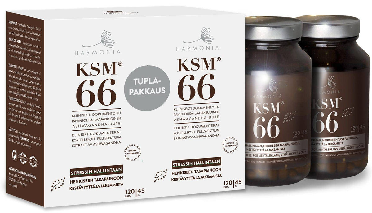 Harmonia KSM66 Ashwagandha juuriuute 240 kaps. Tuplapakkaus - integratoridirecthub.com