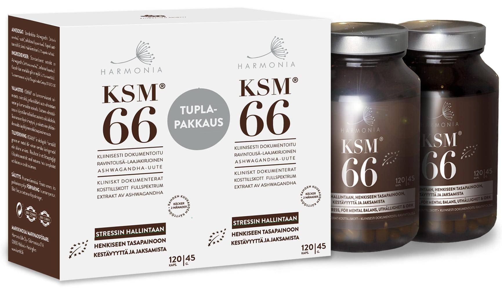 Harmonia KSM66 Ashwagandha juuriuute 240 kaps. Tuplapakkaus - integratoridirecthub.com