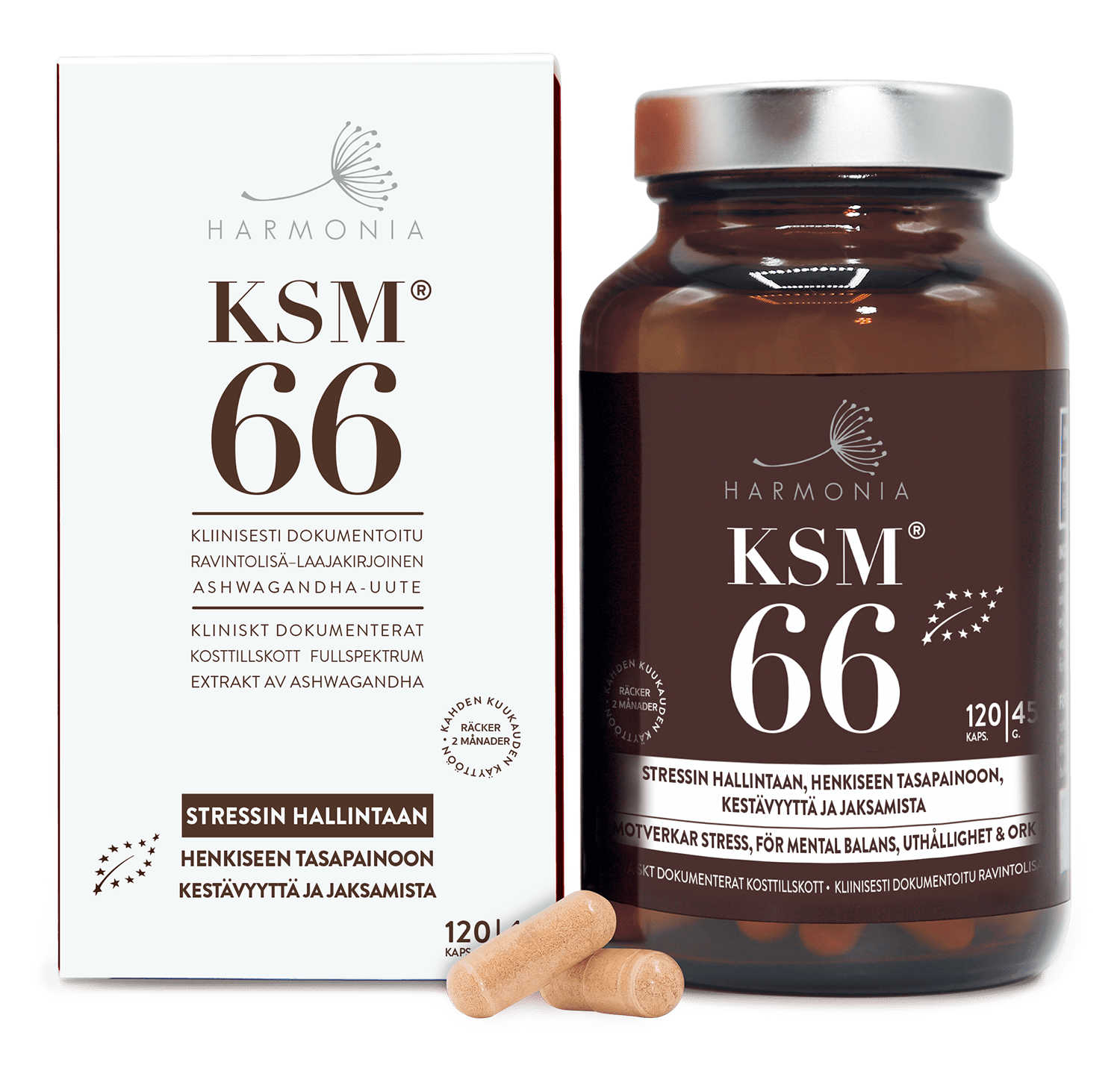 Harmonia KSM66 Ashwagandha juuriuute 120 kaps. - integratoridirecthub.com