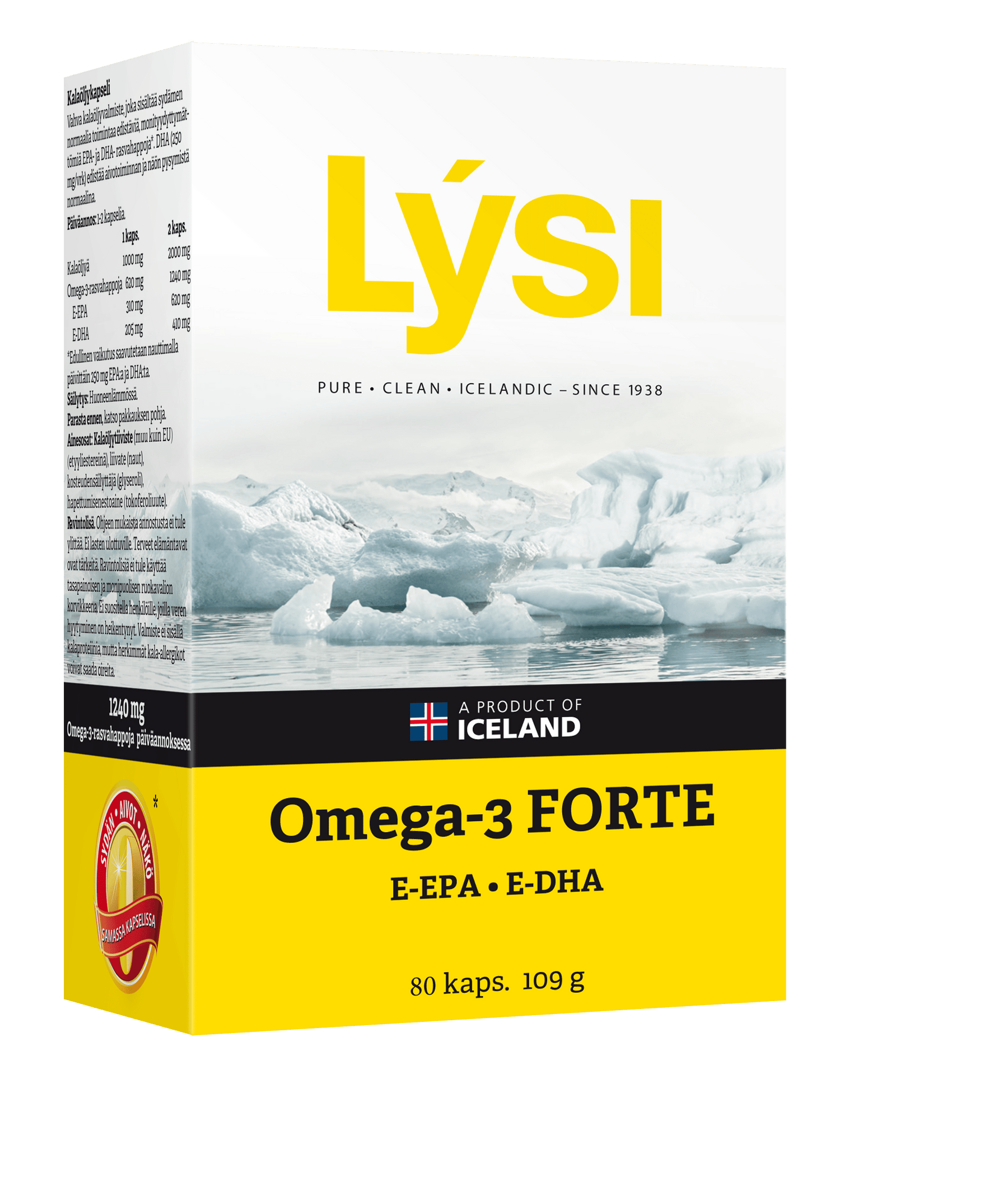 Lysi Omega-3 FORTE Kalaöljykapseli 80 kaps. - integratoridirecthub.com