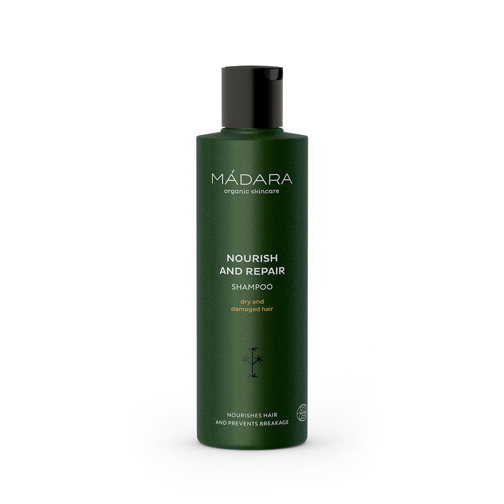 Madara Nourish and Repair Shampoo, kuiville ja vaurioituneille hiuksille 250 ml - integratoridirecthub.com