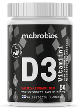 Makrobios D3 Vitamiini Salmiakki 50 μg - pureskeltava 150 tabl. - integratoridirecthub.com