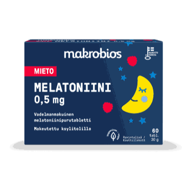 Makrobios Mieto Melatoniini 0,5 mg - Vadelmanmakuinen purutabletti 60 tabl. - integratoridirecthub.com
