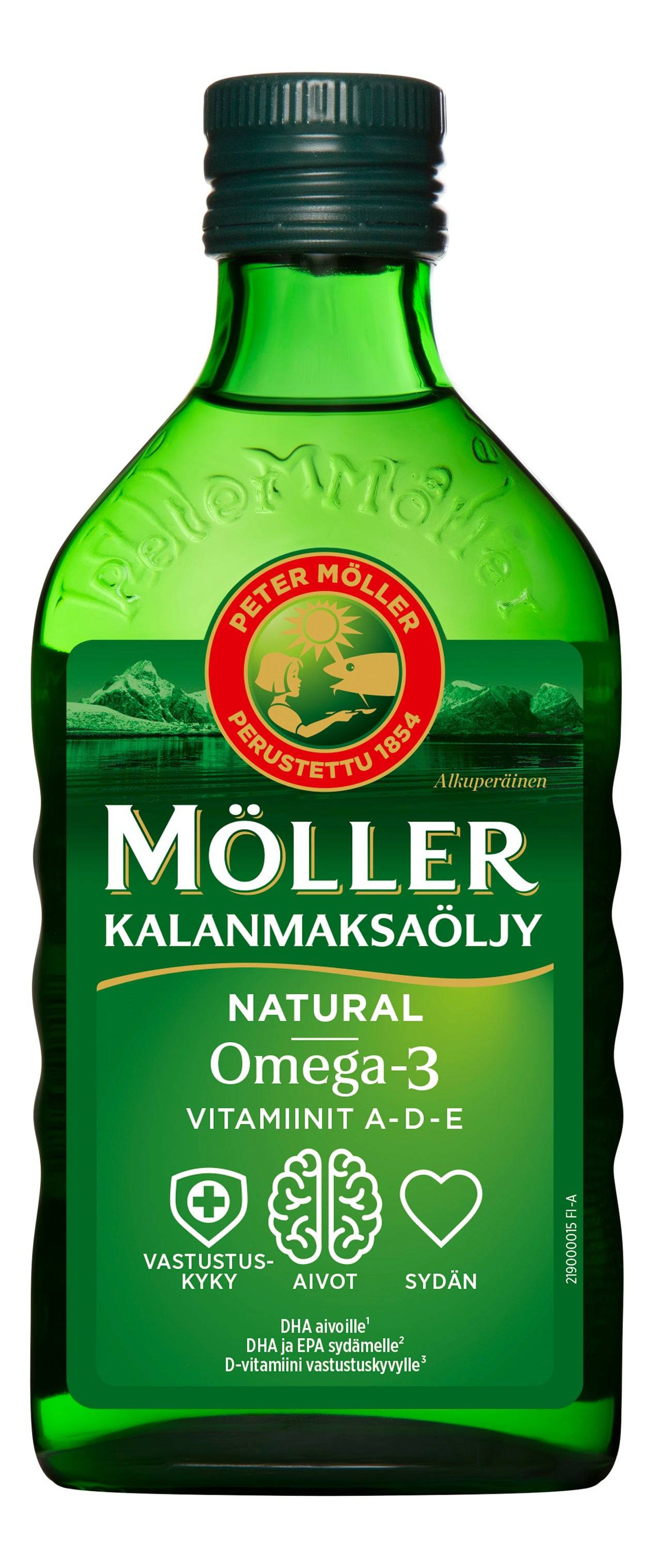 Möller Kalanmaksaöljy Natural 250 ml - Päiväys 04/2023 - integratoridirecthub.com