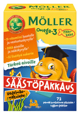 Möller Omega-3 Pikkukalat SÄÄSTÖPAKKAUS - Hedelmänmakuinen 72 kpl - integratoridirecthub.com