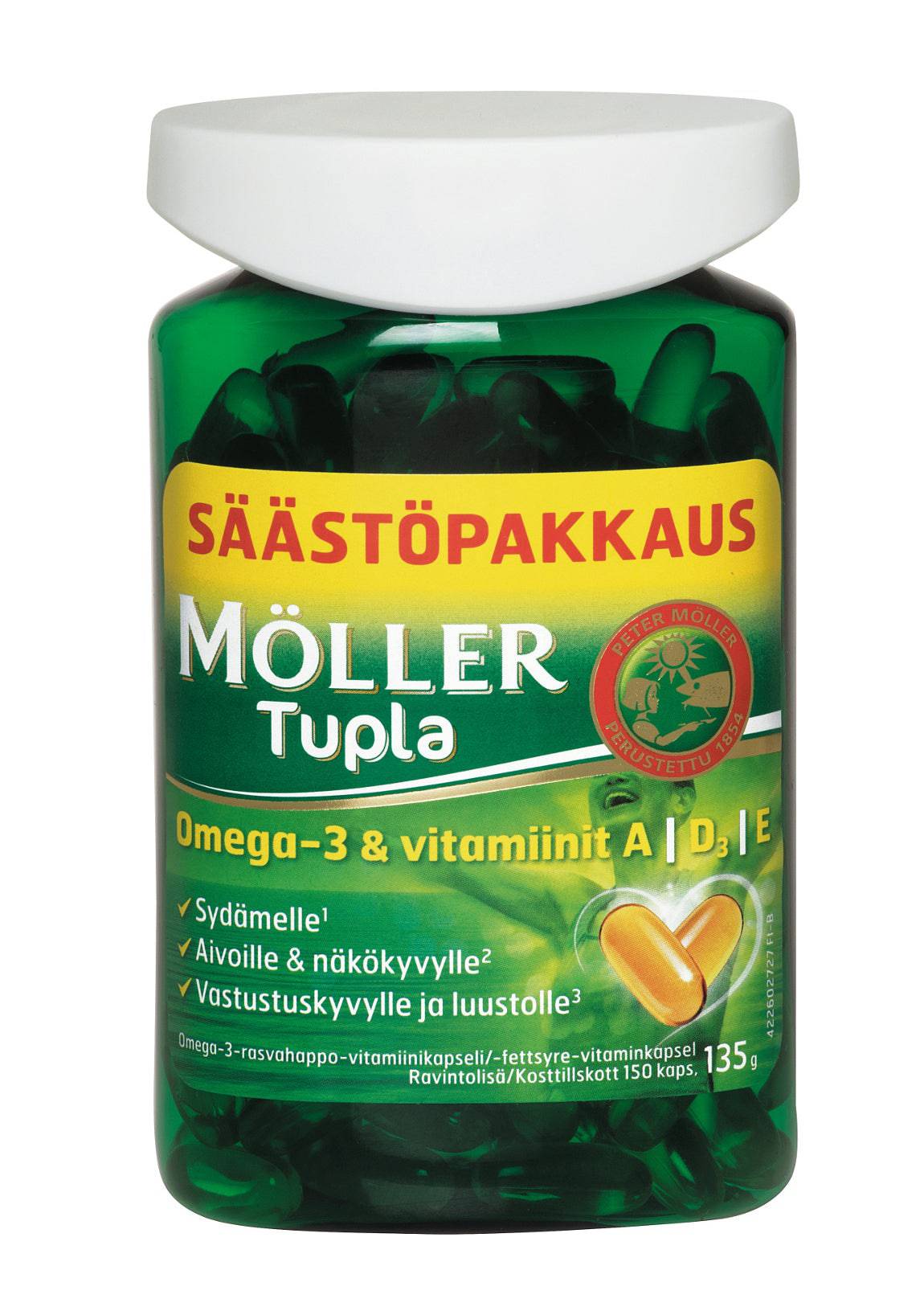 Möller Tupla Omega-3 SÄÄSTÖPAKKAUS 150 kaps. - integratoridirecthub.com