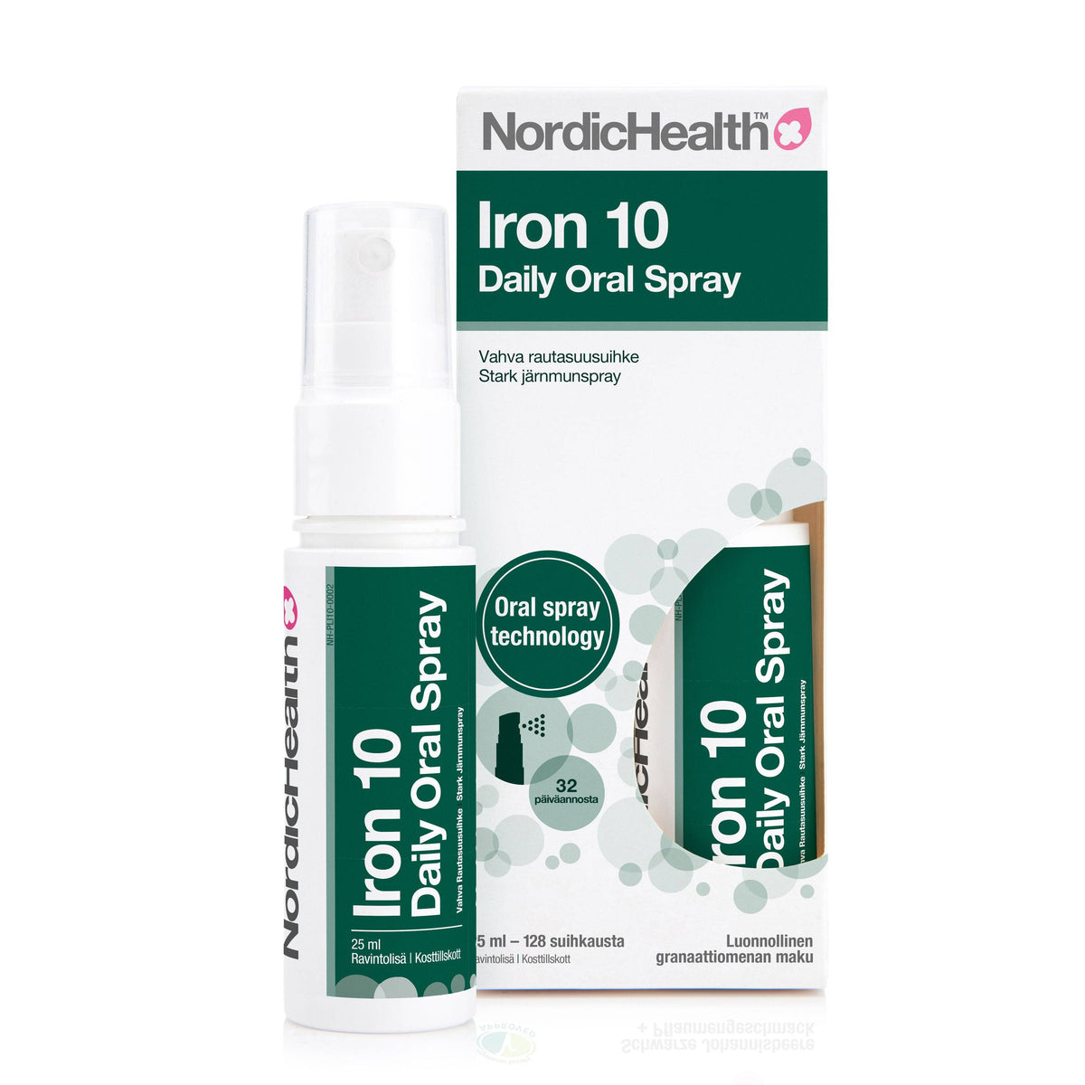 Nordic Health Iron 10 Daily Oral Spray - Vahva Rautasuusuihke 25 ml - integratoridirecthub.com