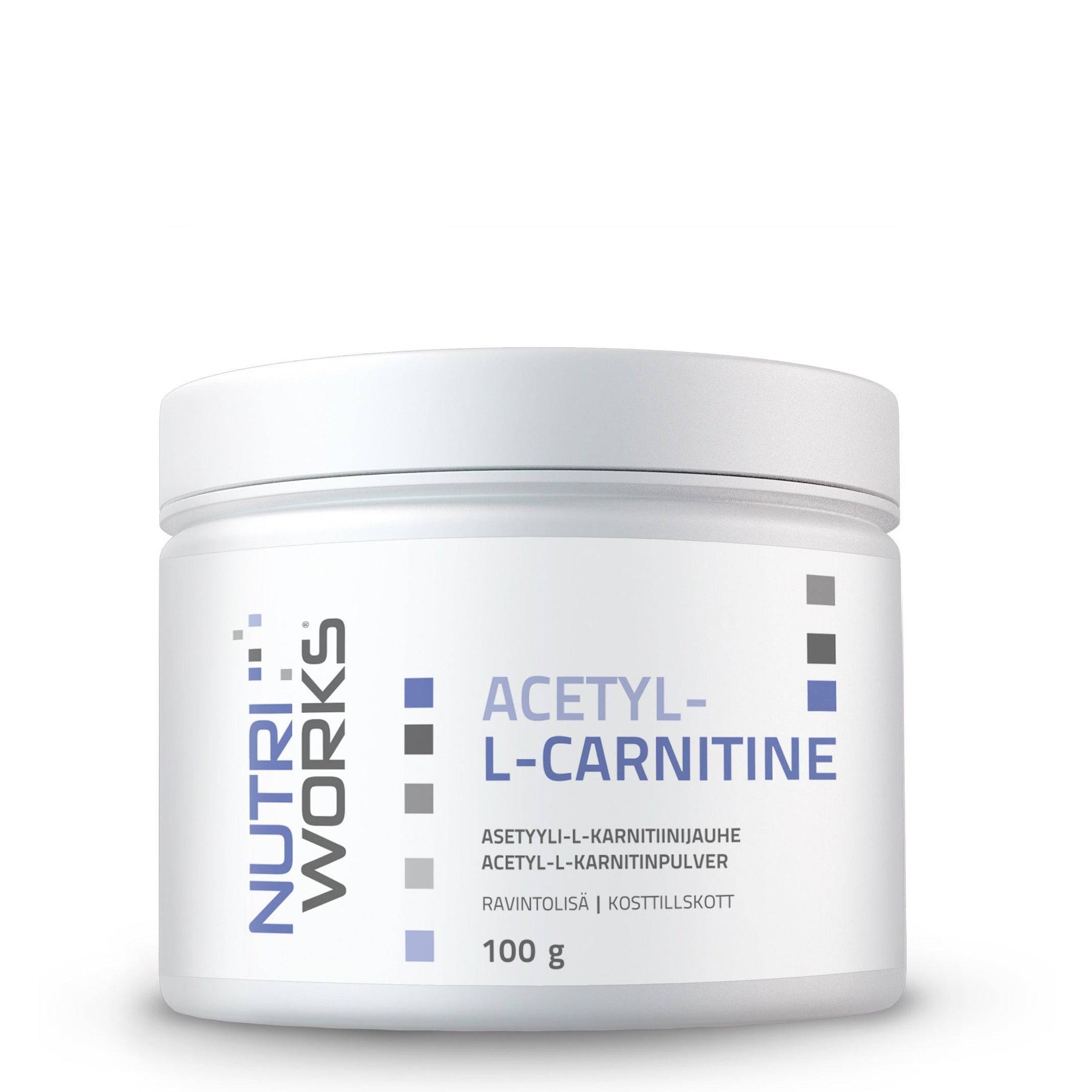 Nutri Works Acetyl-L-Carnitine  - asetyyli-L-karnitiinijauhe 100 g - integratoridirecthub.com