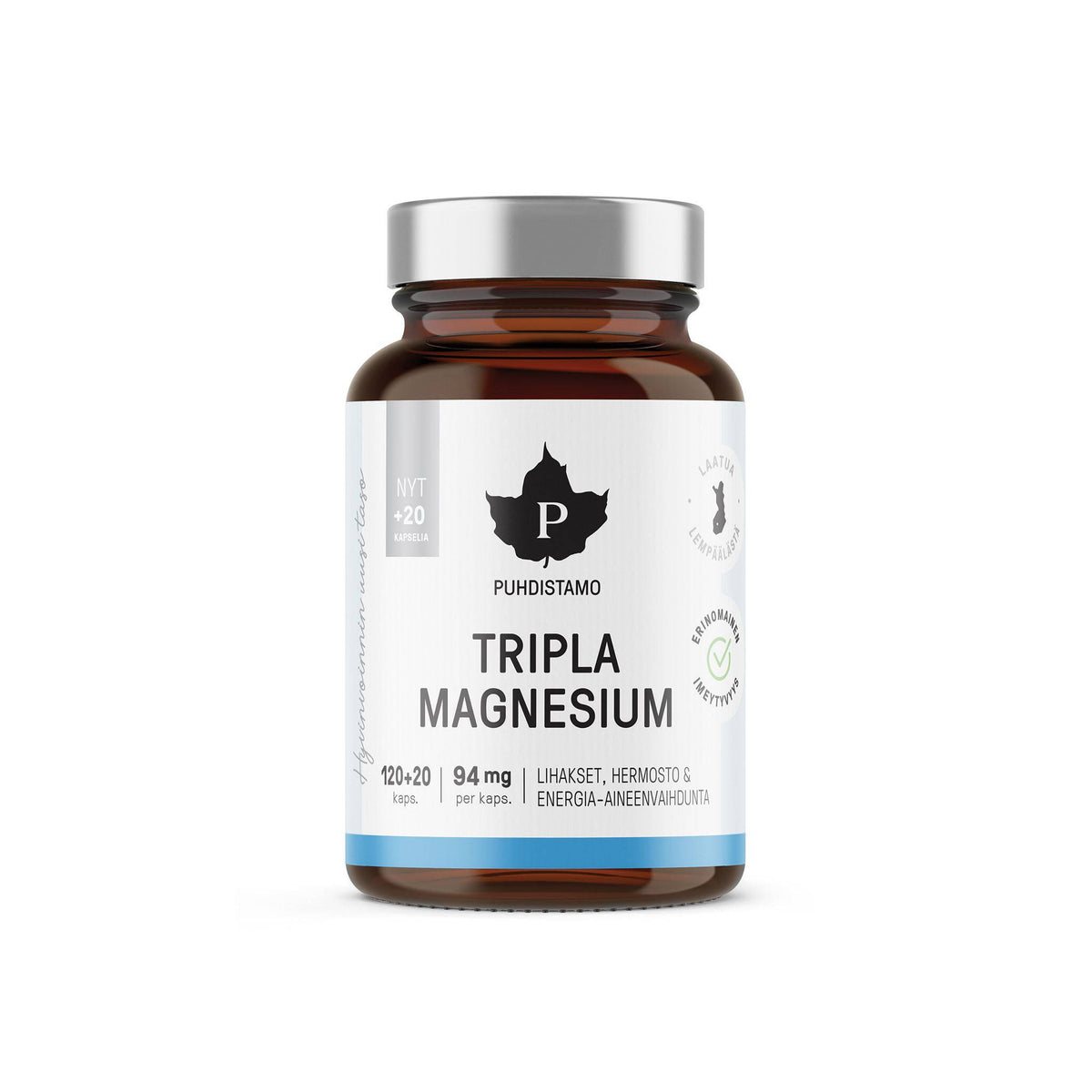 Puhdistamo Tripla Magnesium Kampanjapakkaus 120+20 kaps. - integratoridirecthub.com